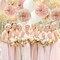 Champagne-Gold White Party-Decorations Paper-Flowers Lanterns - 15PCS Boho Fall Rustic Tissue Pom Poms Streamers,Wedding Baby Bridal Shower Neutral Autumn Birthday Hanging Supplies Decor Hugfond